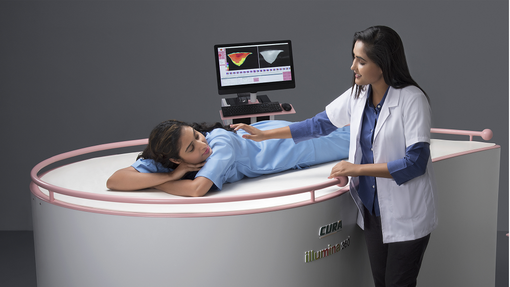 this robot-assisted digital 360 degree breast thermography device may help detect breast cancer at an early stage